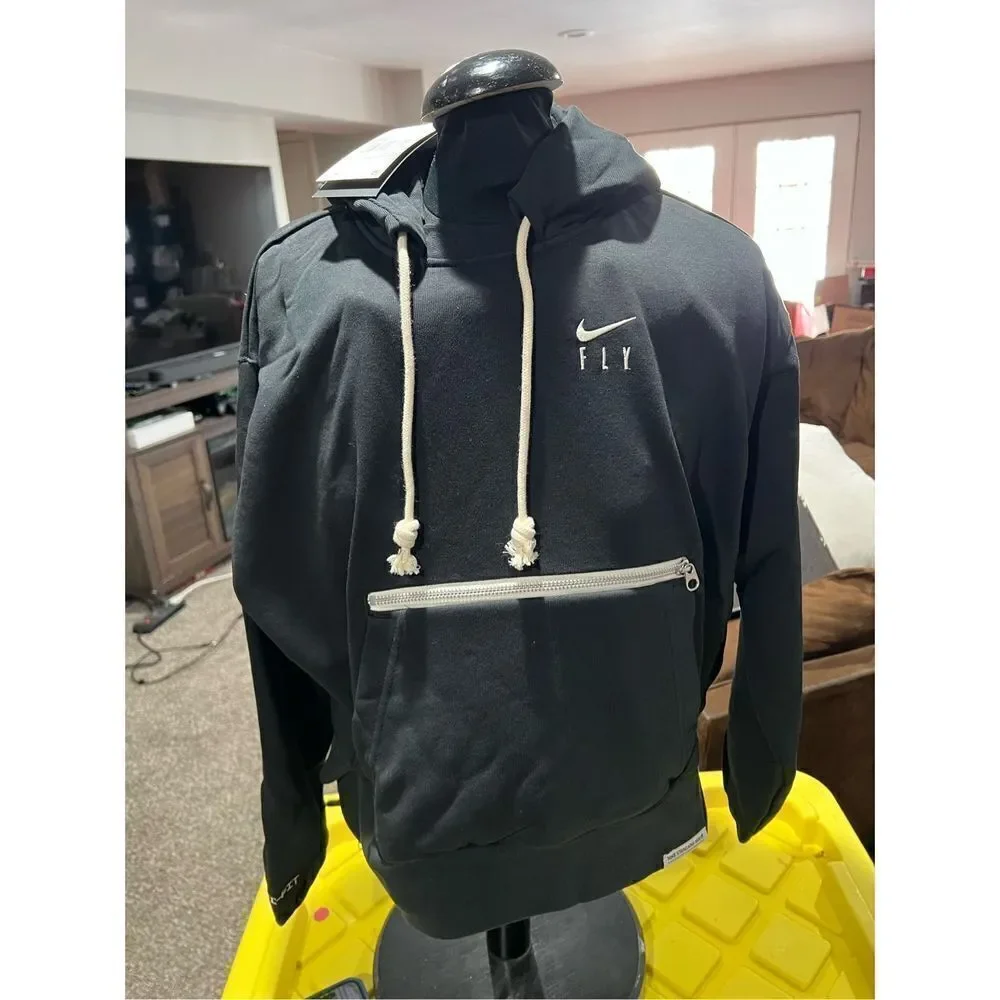 Nike Women's Dri-FIT Swoosh Fly Issue Pullover Basketball Hoodie in black XSmall